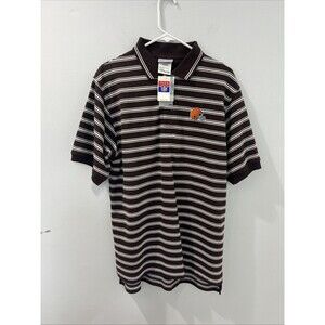 Cleveland Browns Reebok Men's Polo Shirt Brown and White Medium Embroidered New